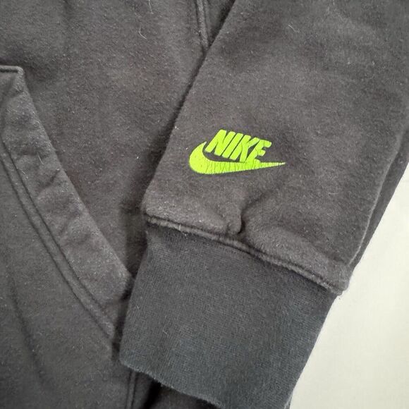 Y2K Nike Sportswear Graffiti Logo Graphic Hoodie Sweatshirt Black Green Small - Picture 5 of 7